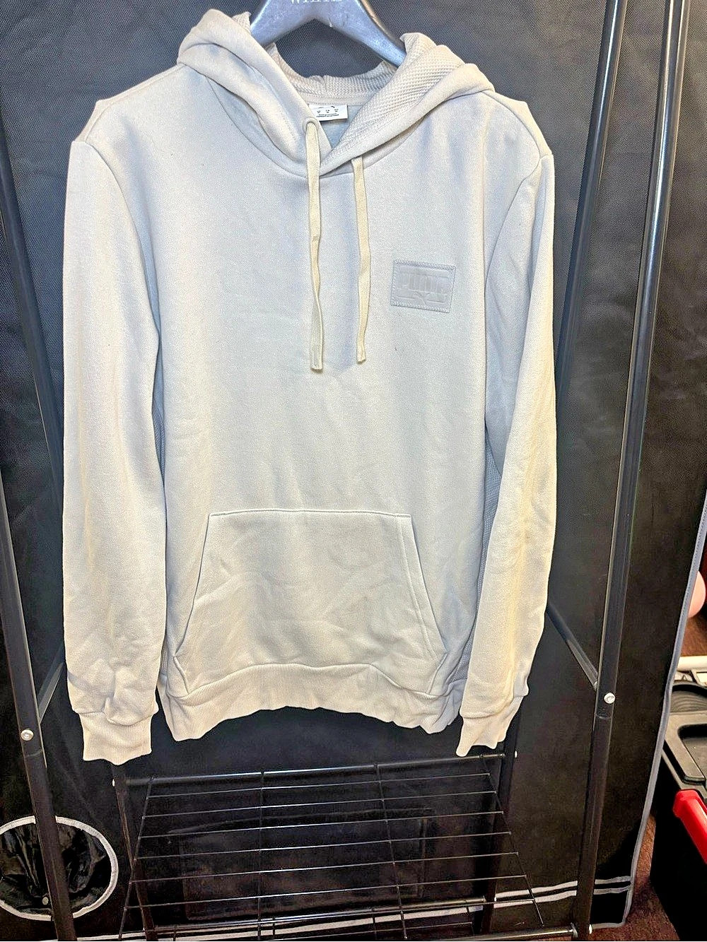 Puma Men's Pullover Hoodie Cream Size Medium